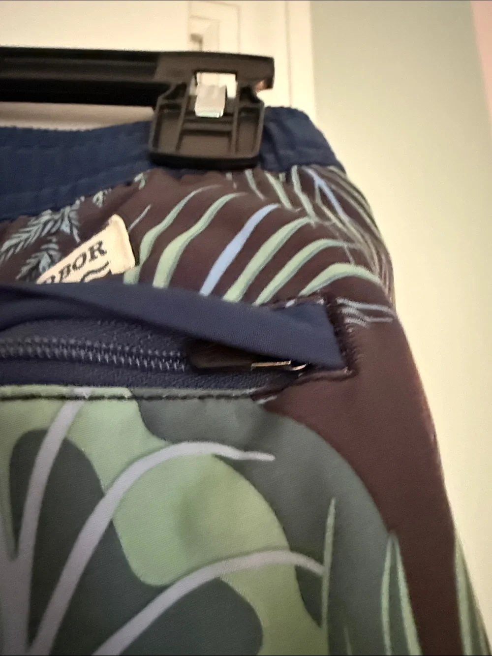 Boy’s Fair Harbor Tropical Print Swim Trunks - Navy Green
